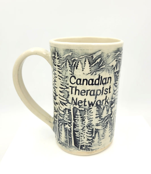 Custom handmade Pottery Mug, Canadian Therapist Network