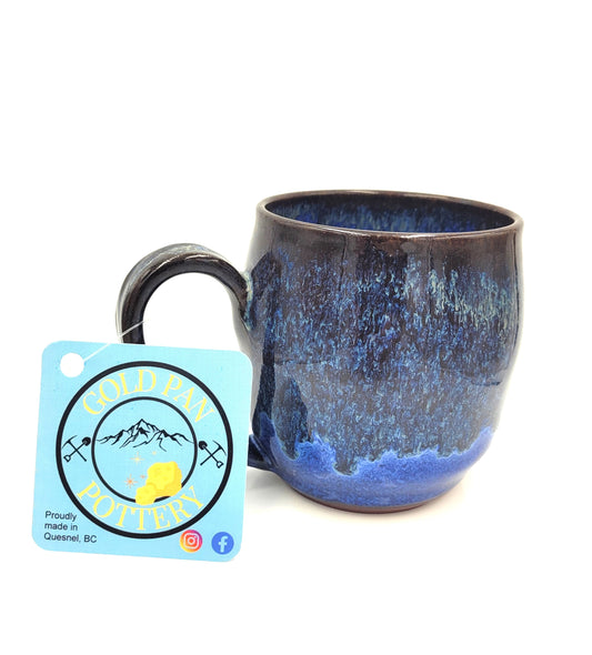 Handmade Pottery Mug, Dark Ocean