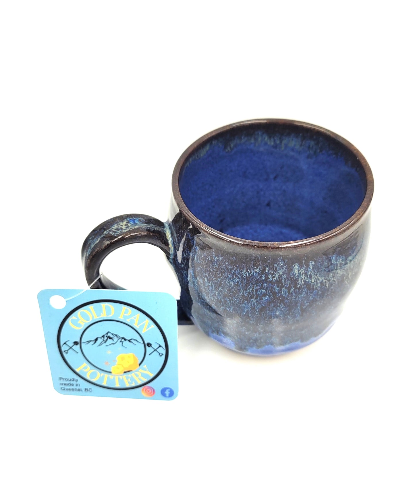 Handmade Pottery Mug, Dark Ocean