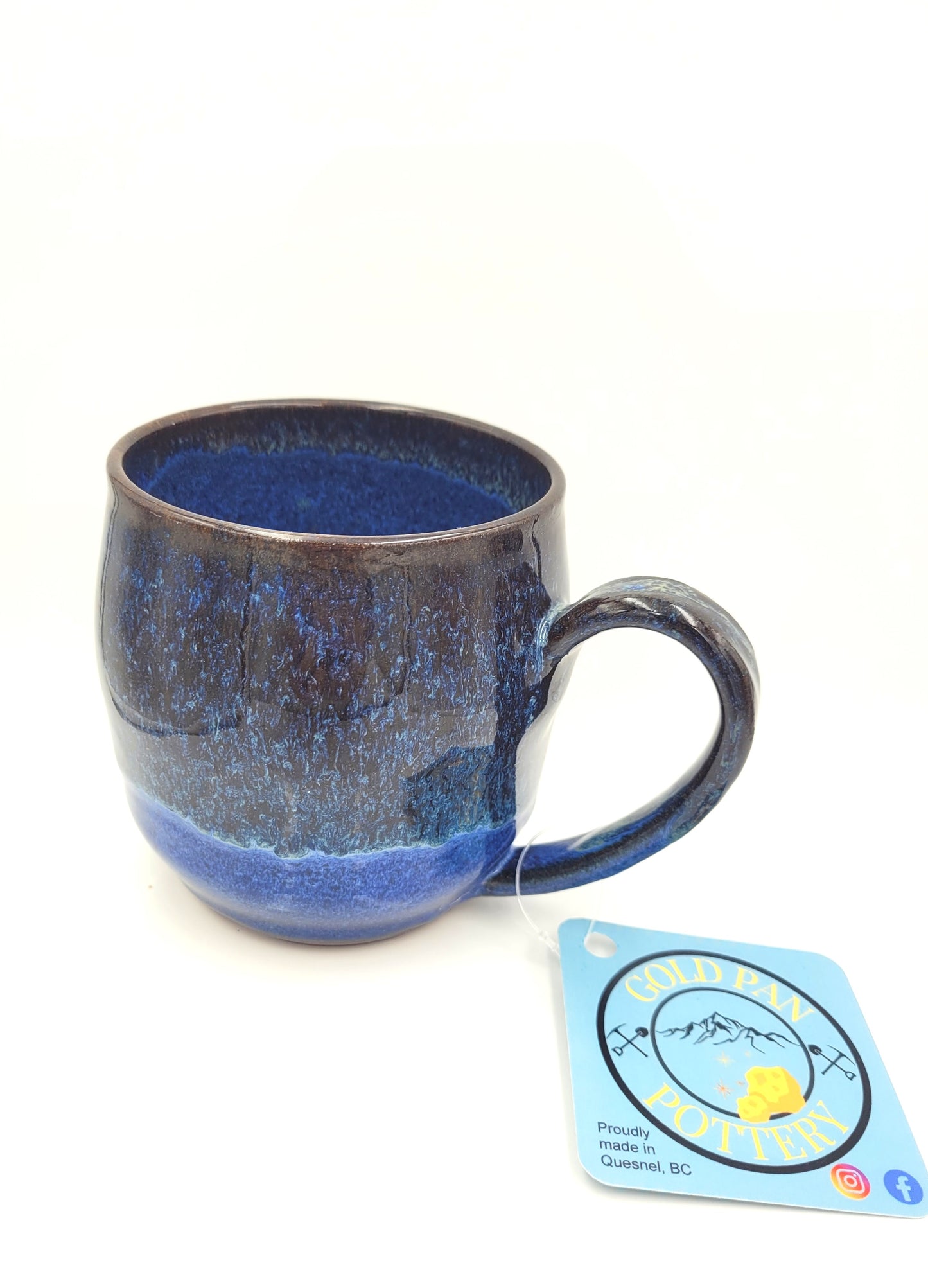 Handmade Pottery Mug, Dark Ocean